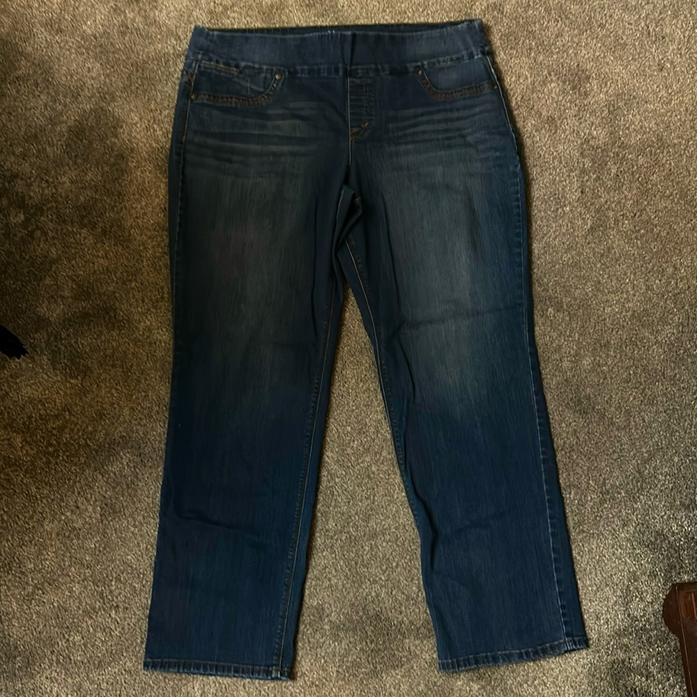 Style & Co pull on jeans; medium blue wash; XXL